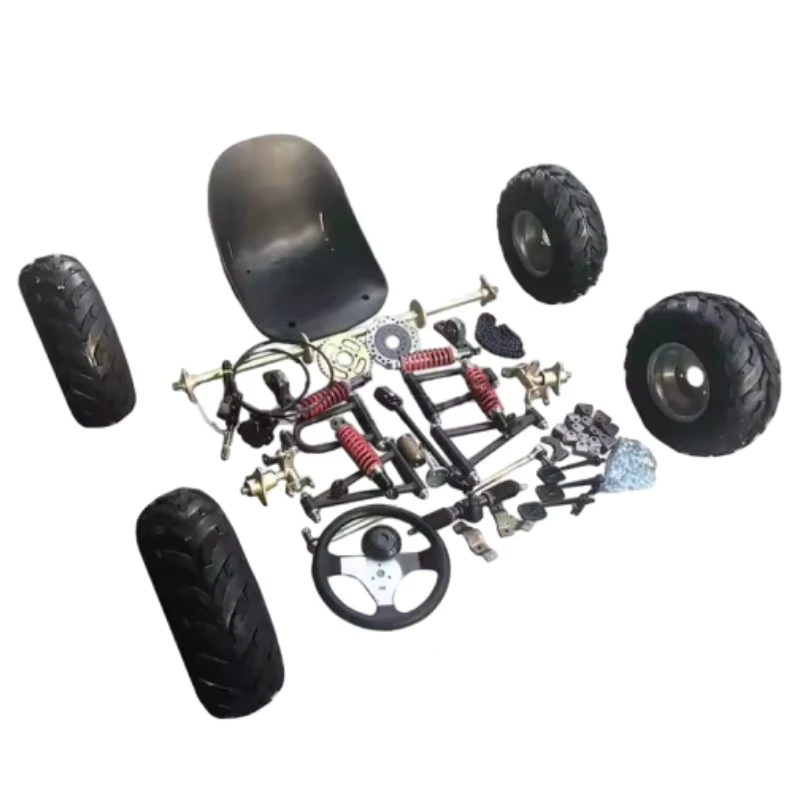 

GO KART KARTING Steering Gear Rack Pinion Swingarms Tie Rod Steering Wheel Brake Pump 7" Wheels Seat ATV UTV 1M Rear Axle
