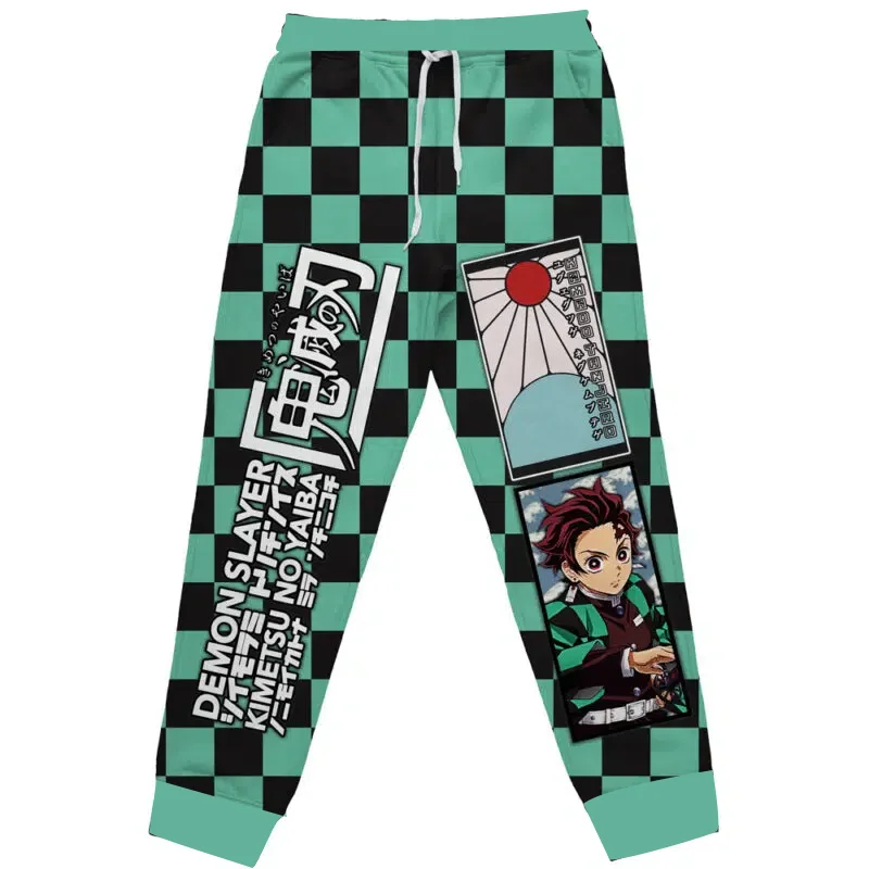 Adult and Children Demon Slayer Multi-character Jogger Pants and Shorts, Manga-style 3D Printed Sweatpants