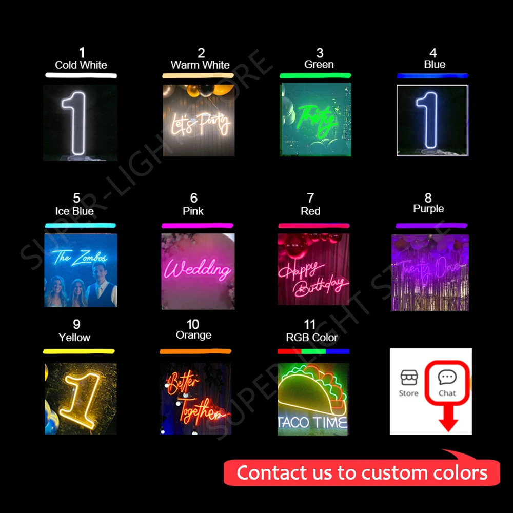 Imagem -04 - Custom Grande Neon Sign Feliz Aniversário Neon Lights oh Baby Casamento Neon Lights Art Wall Decoration Modern Birthday Night Lamp