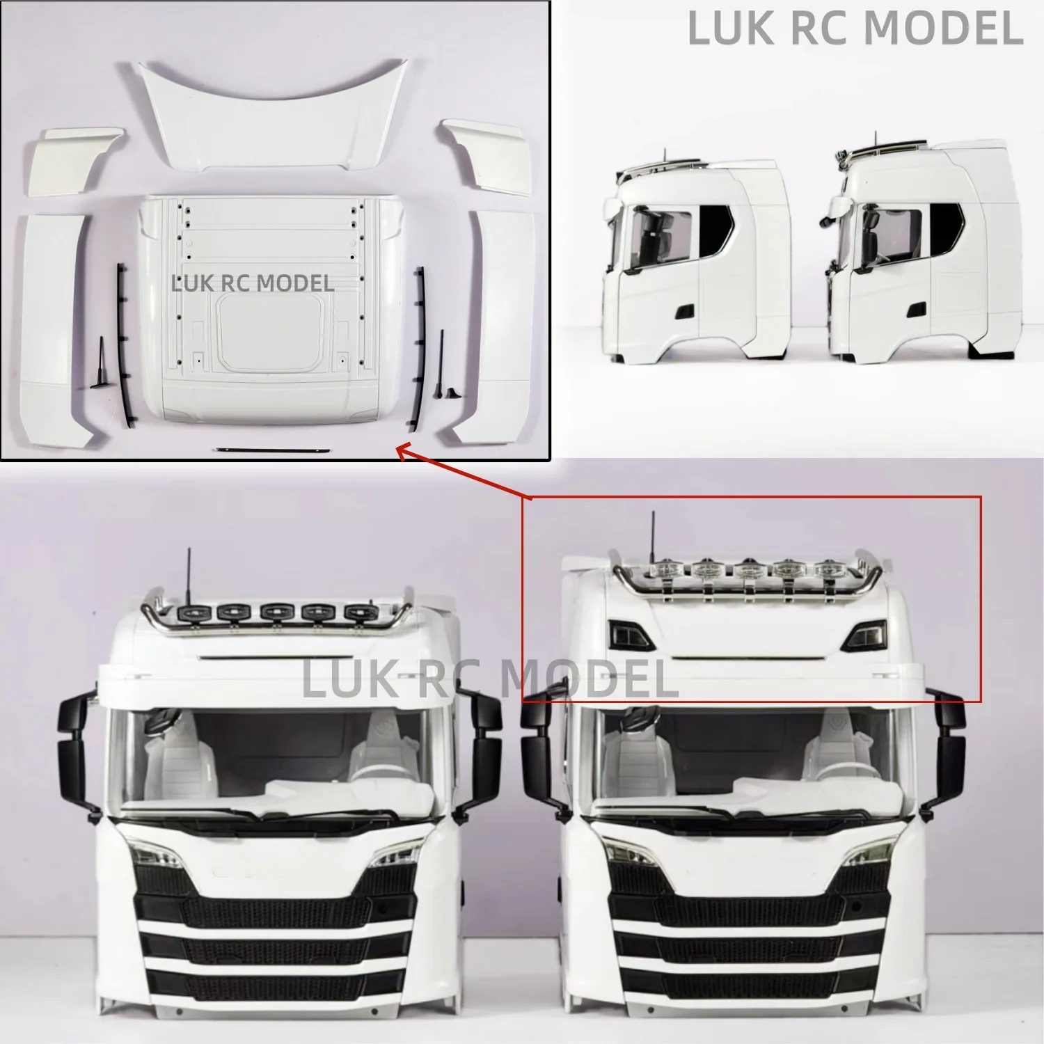 

1/14 770s Cabin Mid-top TAMIYA DIY Part for Tractor Truck Loader Car RC Model Upgraded Plastic Accessory