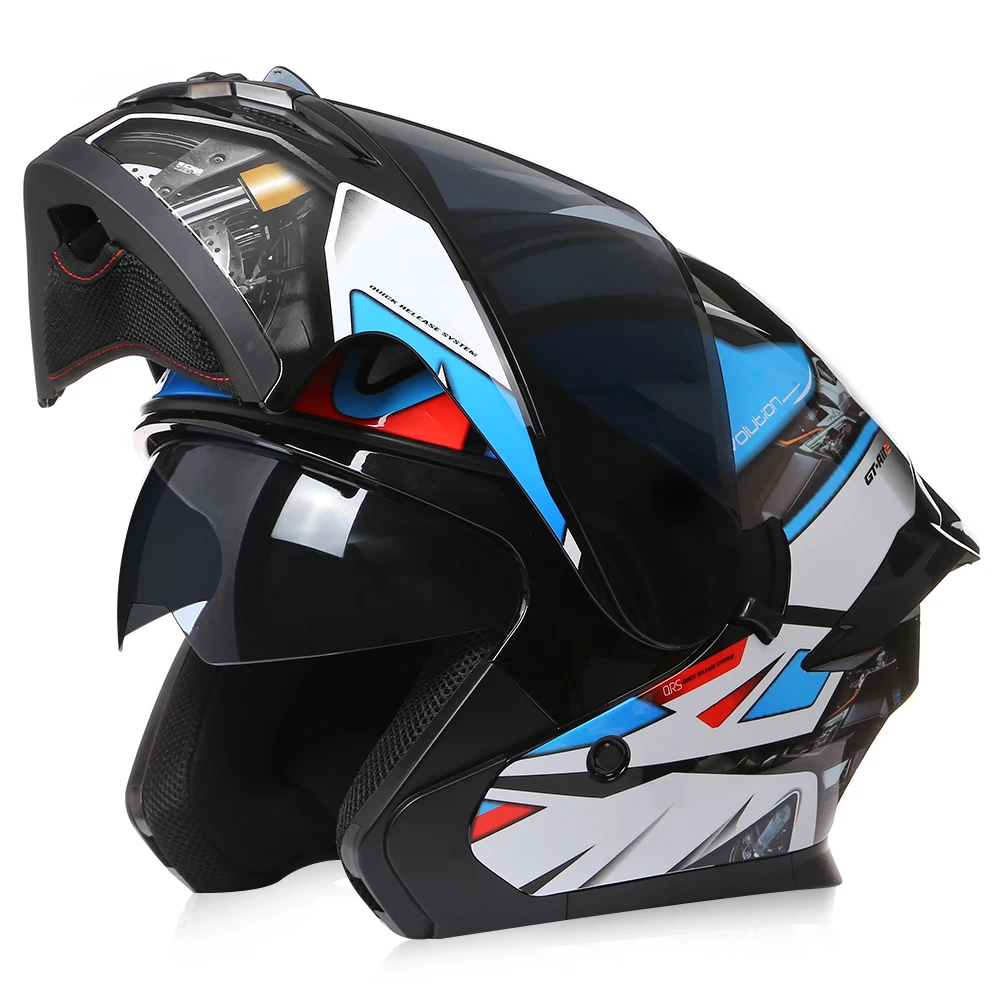 BLD-Casque de moto à visage ouvert pour hommes et femmes, sécurité électrique, double lentille, ABS, ECE