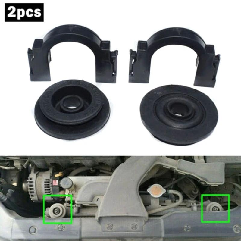 4 PCS Engine Upper Radiator Mount Bracket & Bushing 21506-6M100 21542-CA000 Black For Nissan Maxima Quest Rogue Altima