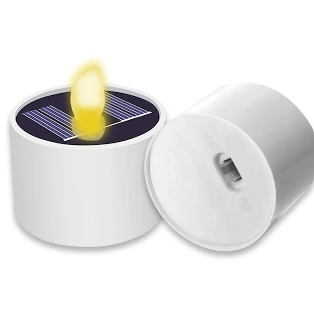 Luz de té Solar Led sin llama, luces de té solares impermeables para exteriores, velas recargables, fiesta, jardín, decoración del hogar