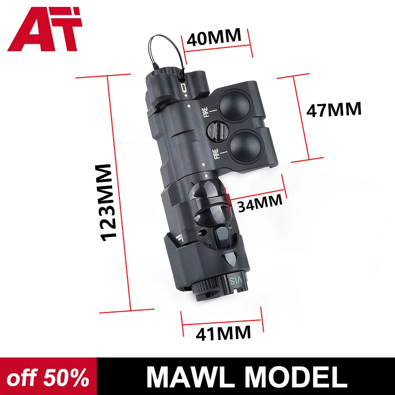 Tactical MAWL C1 Dummy Battery Case Disassembly New Modular Design Waterproof Portable MAWL Battery Box for CR123A 16340 Battery