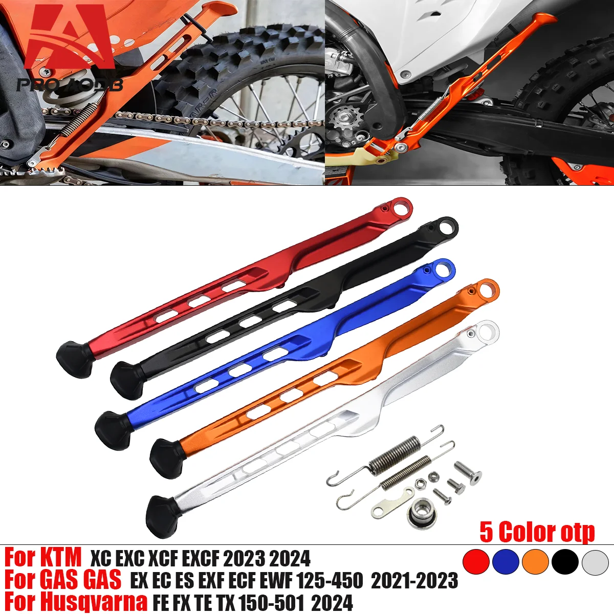 

Professional Motocross Side Stand with Kickstand Spring For Gas Gas Husqvarna KTM XC XCF EXC EXCF CKD 125-500 2023-2024