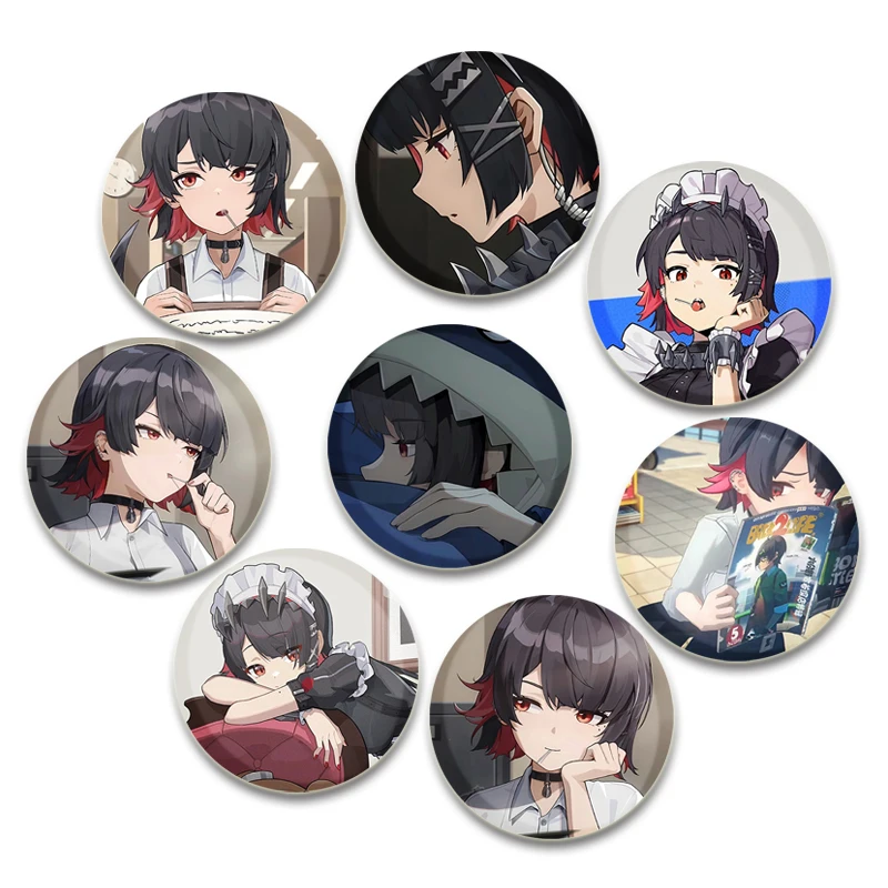 

Zenless Zone Zero Brooches Anime Figure Nekomiya Mana/Hoshimi Miyabi Lapel Pins Cartoon Cosplay Badge Accessories Gifts 58mm