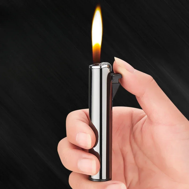 

2025 Compact Mini Portable Grinding Wheel Open Flame Lighter Home Durable Inflatable Metal Lighter Men's Cigarette Accessories