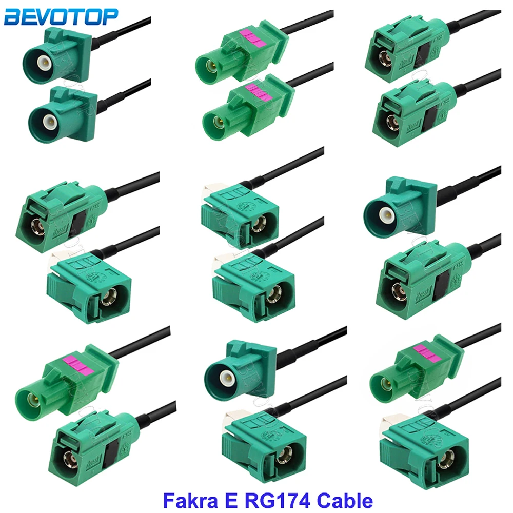 1 peça ral6002 fakra e macho/fêmea para fakra e conector rg174 cabo para tv sds áudio vídeo antena extensão trança jumper
