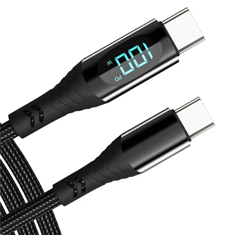 Y43A-PD 100W Dual Type-C Fast Charge Cable Wire For HUAWEI For Honor Phone Cord Data Display