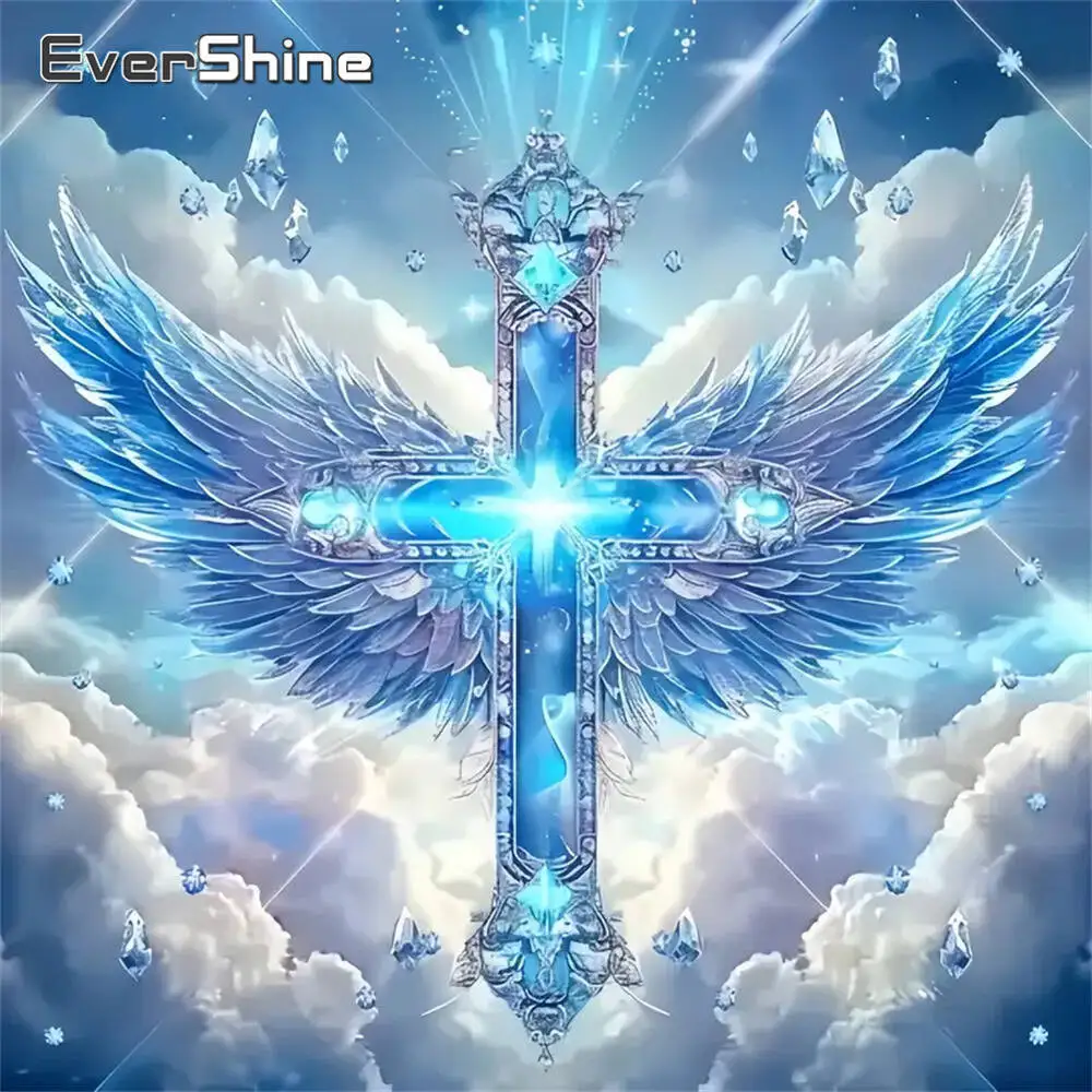 Evershine DIY Diamond Mosaic Cross Landscape New Arrival Wing Diamond Painting Suitable For Beginners Handmade Hobby