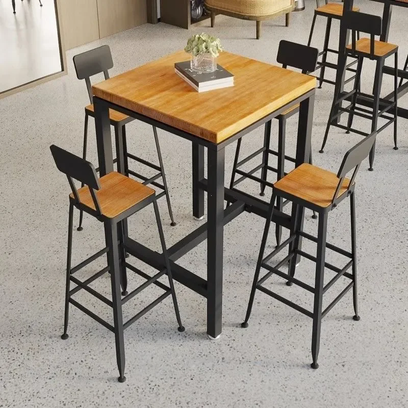 conjunto-de-mesa-y-sillas-de-madera-maciza-con-hierro-forjado-industrial-muebles-comerciales-para-cafeteria