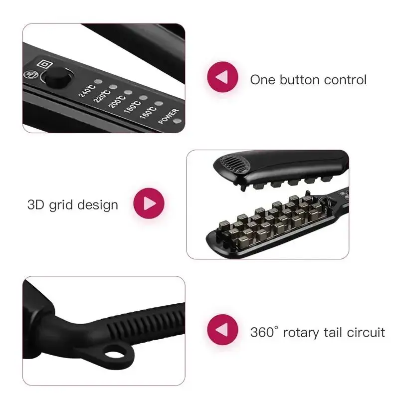 1.25Inch Professional Volumizing Ceramic Hair Crimping Irons Lasting Hair Volume For Short Or Thin Hair Adjustable Temp Fluffy Styling Tool