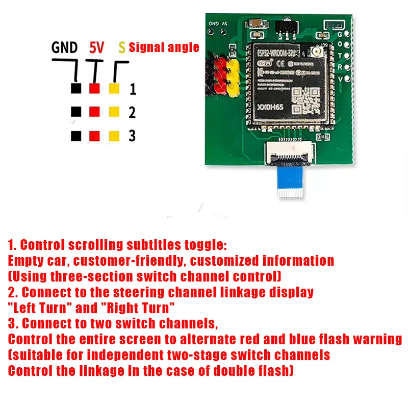 Symulowany wyświetlacz dachowy z przewijanym tekstem i czcionką do samochodów RC typu Crawler 1/10, TRX4, Defender, AXIAL SCX10, RC4WD, D90, Tank 300, TF2, TRX6