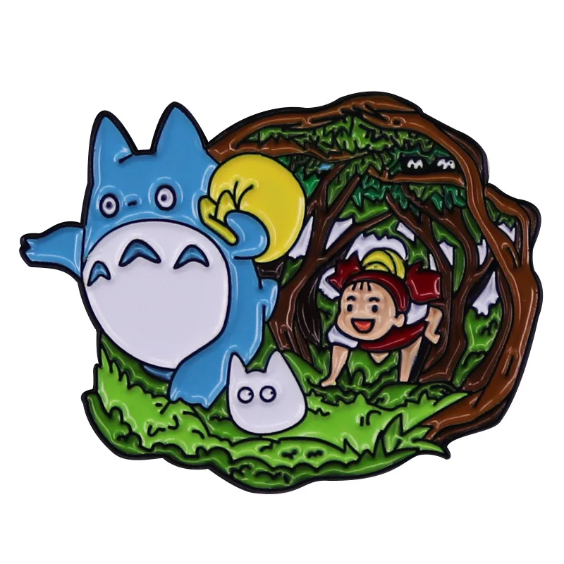 

Japanese Anime Movie Dragon And Cat Brooch Metal Badge Accessory Fan Collection And Friend Gift