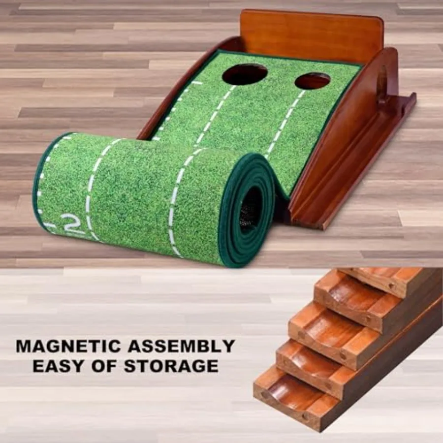 Indoor Putting Green con palla Ritorno Attrezzatura per allenamento pratica golf Tappetino per Home Office 2025 Compatto e portatile De