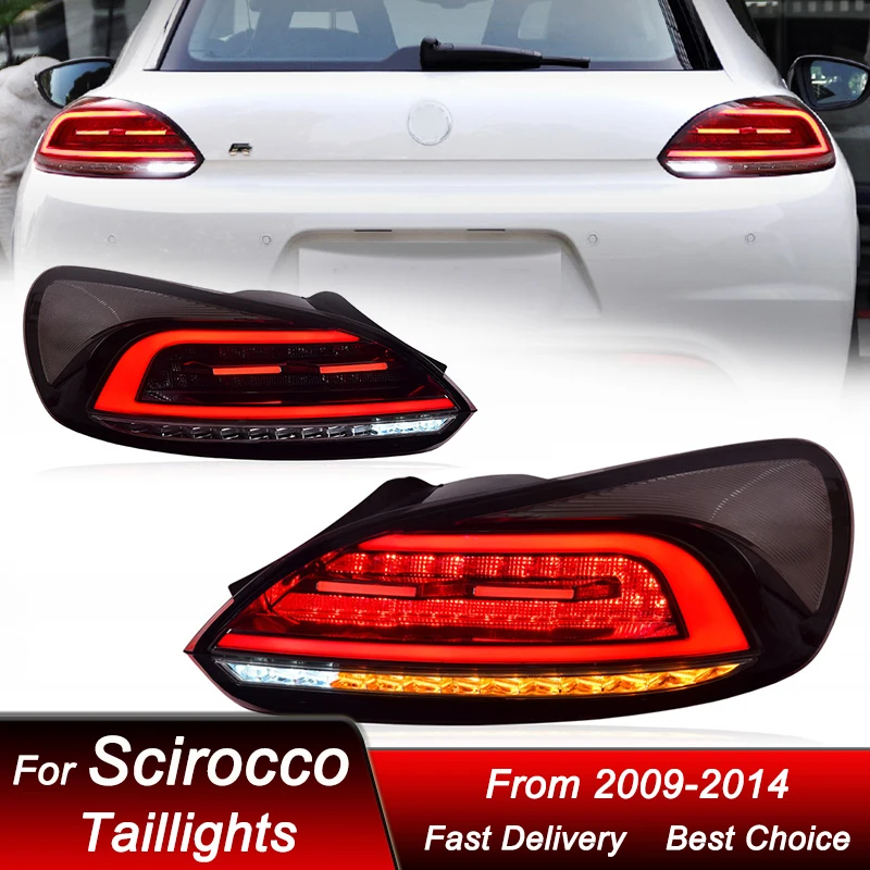 البوب سيارة أضواء خلفية ل Volkswagen VW شيروكو 2009-2014 نمط جديد كامل LED الذيل مصباح ديناميكية بدوره مصباح إشارة الذيل مجموعة مصابيح