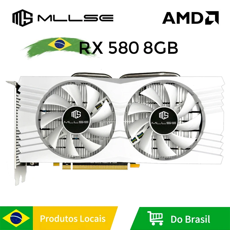 Placa de vídeo MLLSE AMD Radeon RX 580 8GB GDDR5 256-bit 2048SP PCIe 3.0 x16 Gaming