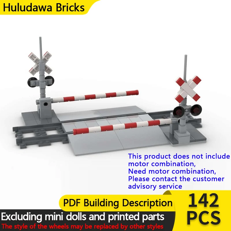 

City Street View Model MOC Building Bricks Railroad Crossing Modular Technology Children Holiday Gifts Assemble Toys Suit