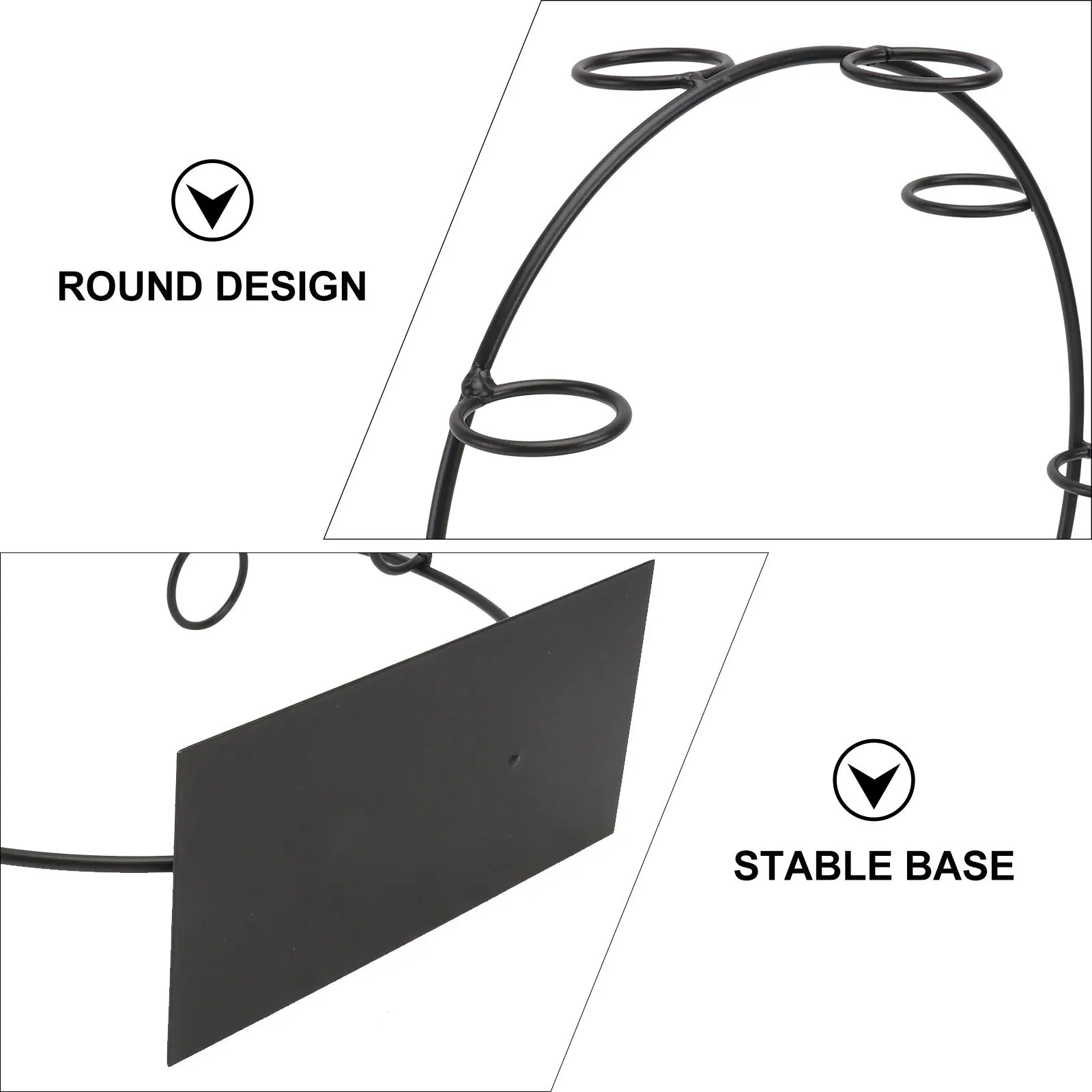 

1Pcs Creative Black Metal Ice Cream Cone Rack 6-Slot Display for Wedding Dessert Table Decoration Ice Cream Cone Rack