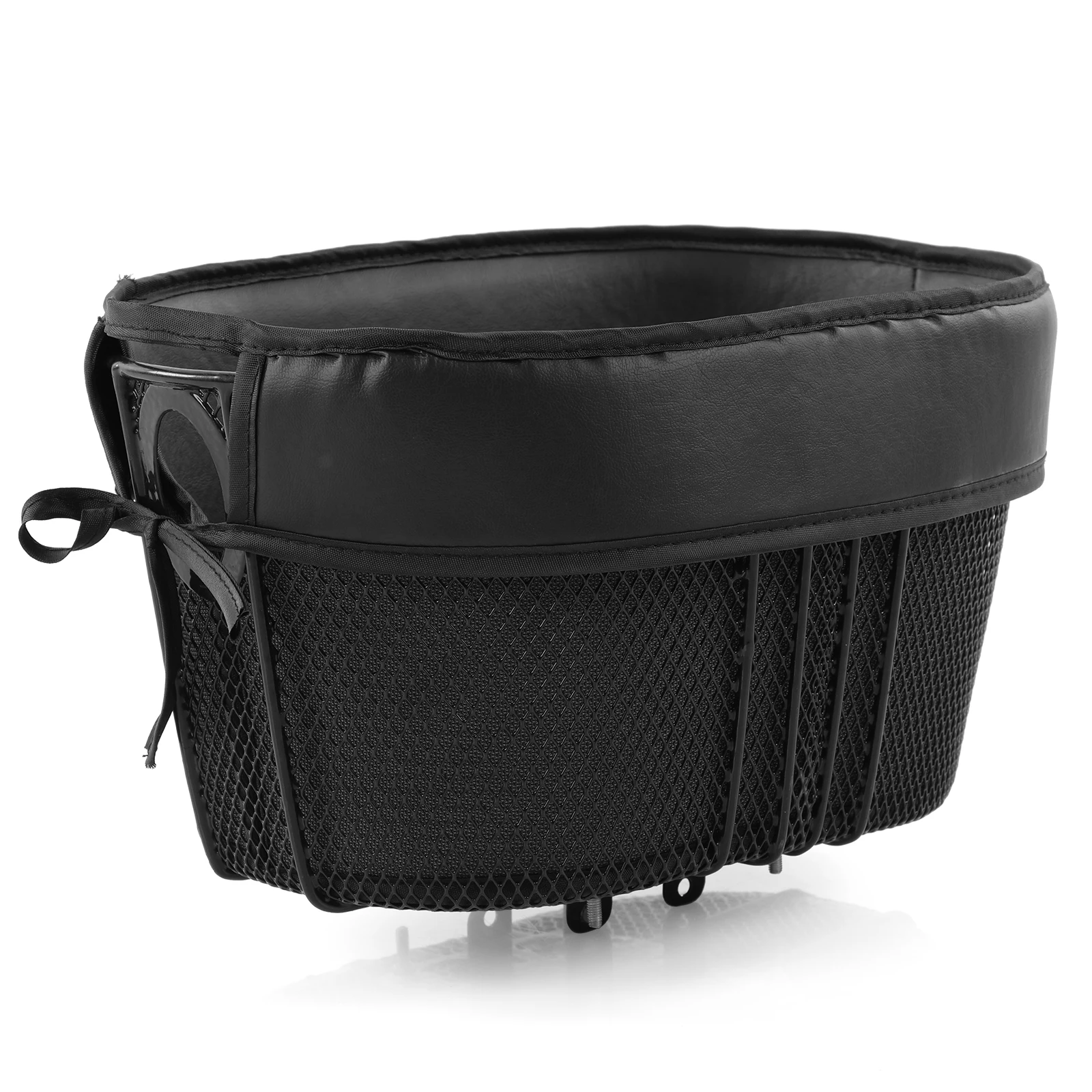 

Dog Cycling Basket Cycling Shopping Basket Portable Cat and Dog Carrier for Front Crossbar with Sponge Liner Safety Strap Black