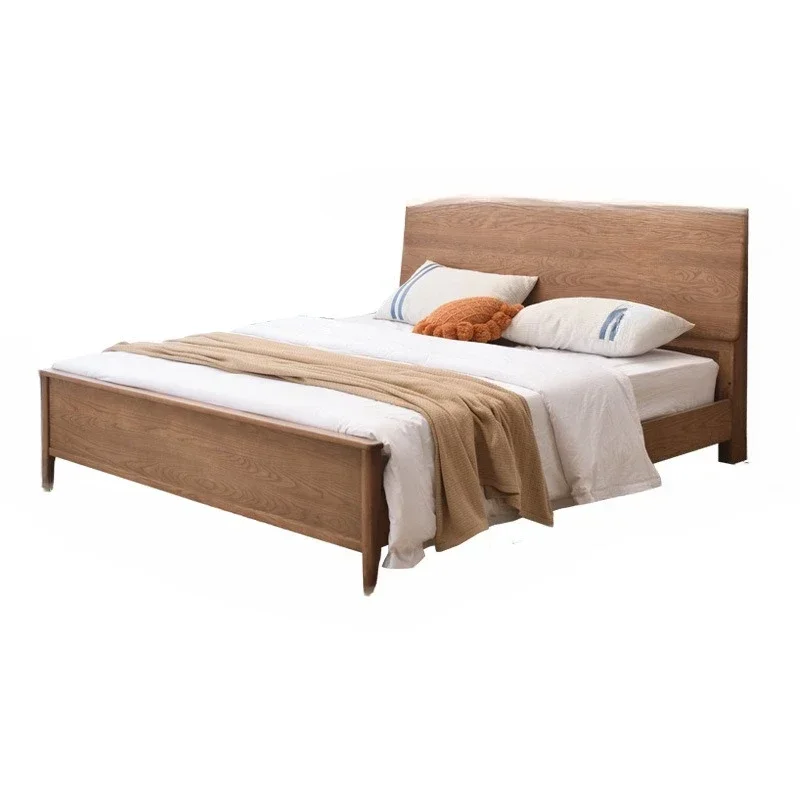 Nordic Solid Wood Bed for Bedroom Easy to Clean Easy Assembly Sturdy Construction High Quality Durable Build Non-Slip Feet