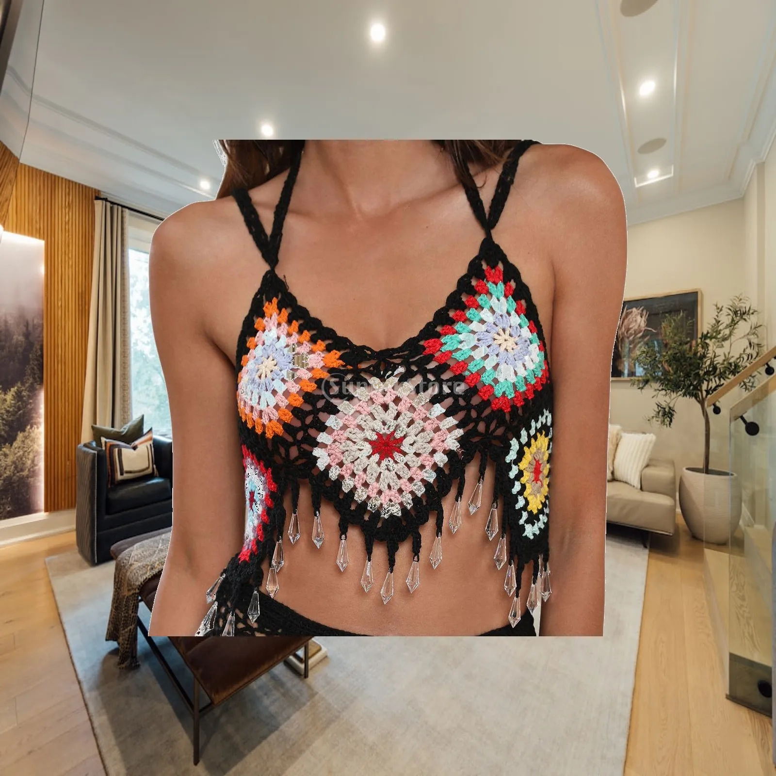 Bohemia Women Beachwear Swimsuit Cover Knitting Crochet, Easy and Carry Stretchy and Flexible Lightweight Outdoor