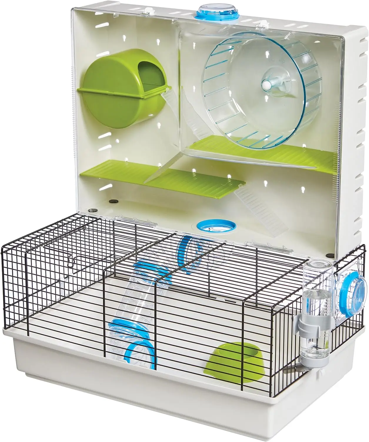 

Fun Arcade Hamster Cage with Multi-Level Play Space, Includes Accessories for Easy Pet Care and Cleaning