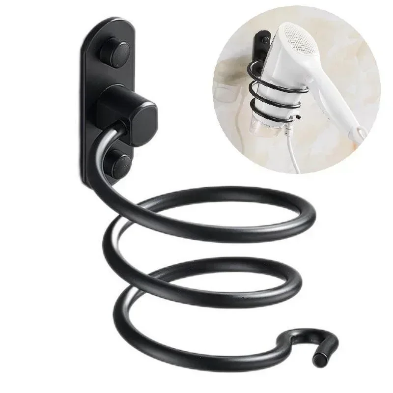 Aluminum Alloy Hair Dryer Rack Home Wall Mounted Bathroom Hair Dryer Storage Bracket Creative Hotel Toilet Hair Dryer Storage view 2