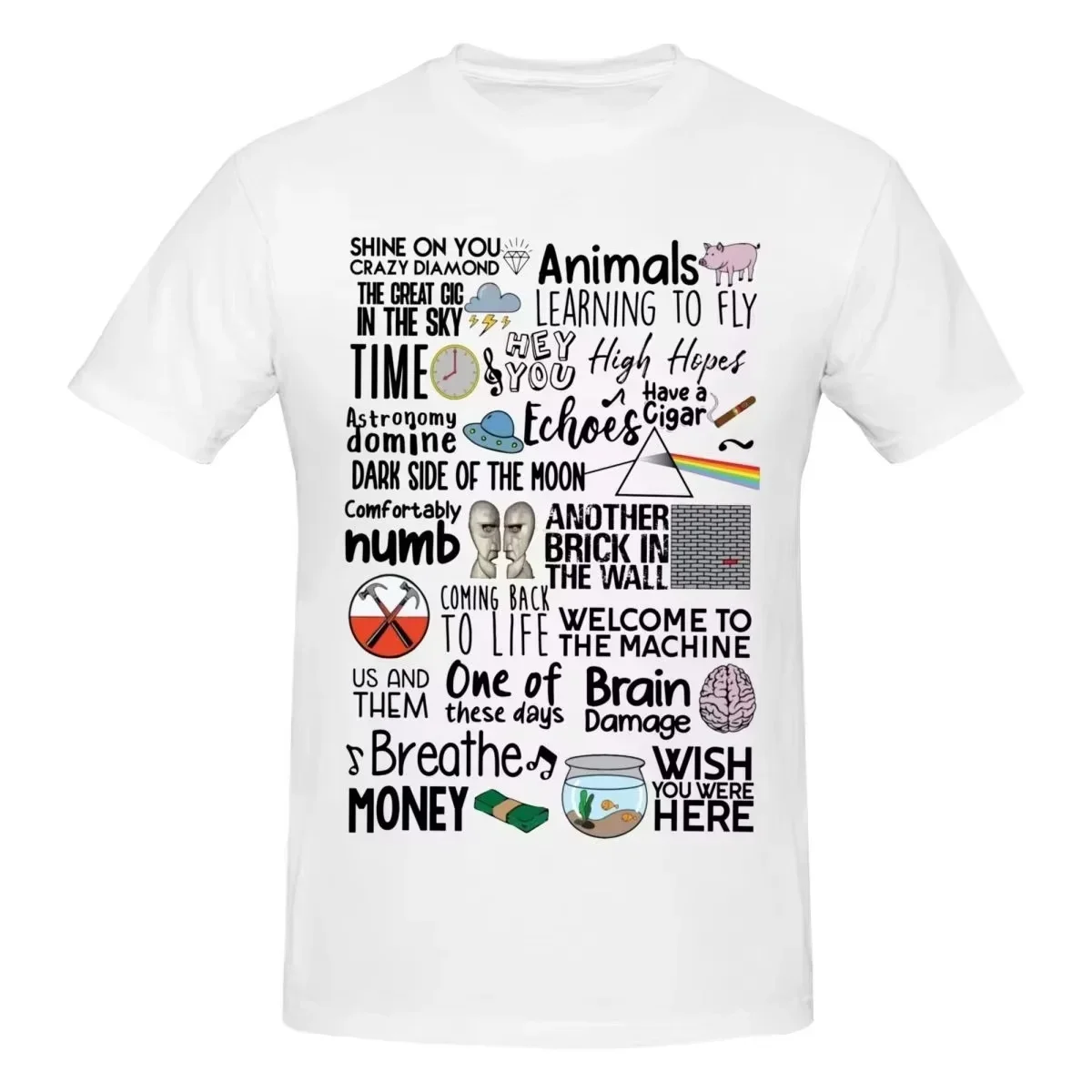 Sommer 2026 Bestseller Pink Floyd, Die Legendäre Britische Rockband, Themenbezogenes Outdoor Casual Trendiges Herren-Kurzarm-T-Shirt – Detail 6