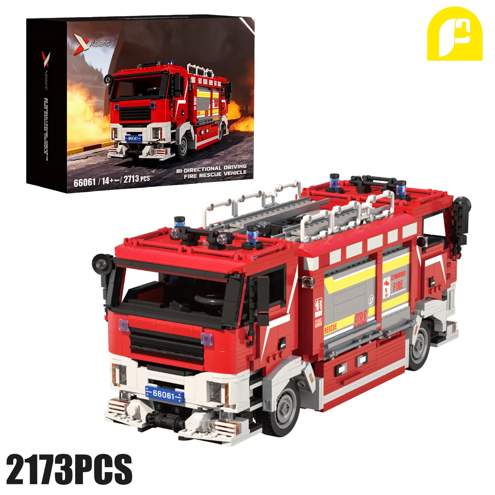 MOC 2173 قطعة مكعبات بناء شاحنة الإطفاء سلسلة الإنقاذ لودر أطفال بالريموت كنترول مع وظائف التروس المتزامنة بيونيك هدية إبداعية #1