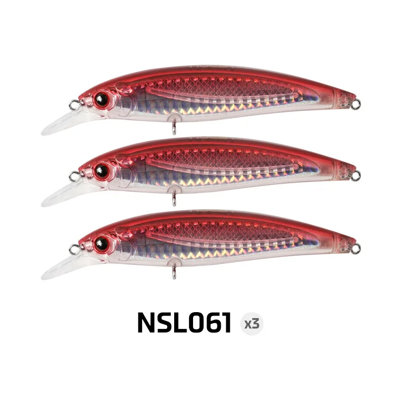 Noeby 3 Stück Jerkbait Floating Minnow Angelköder 100 mm 13,6 g 120 mm 22 g Long Cast Wobbler Kunstköder Meeresangelköder 8