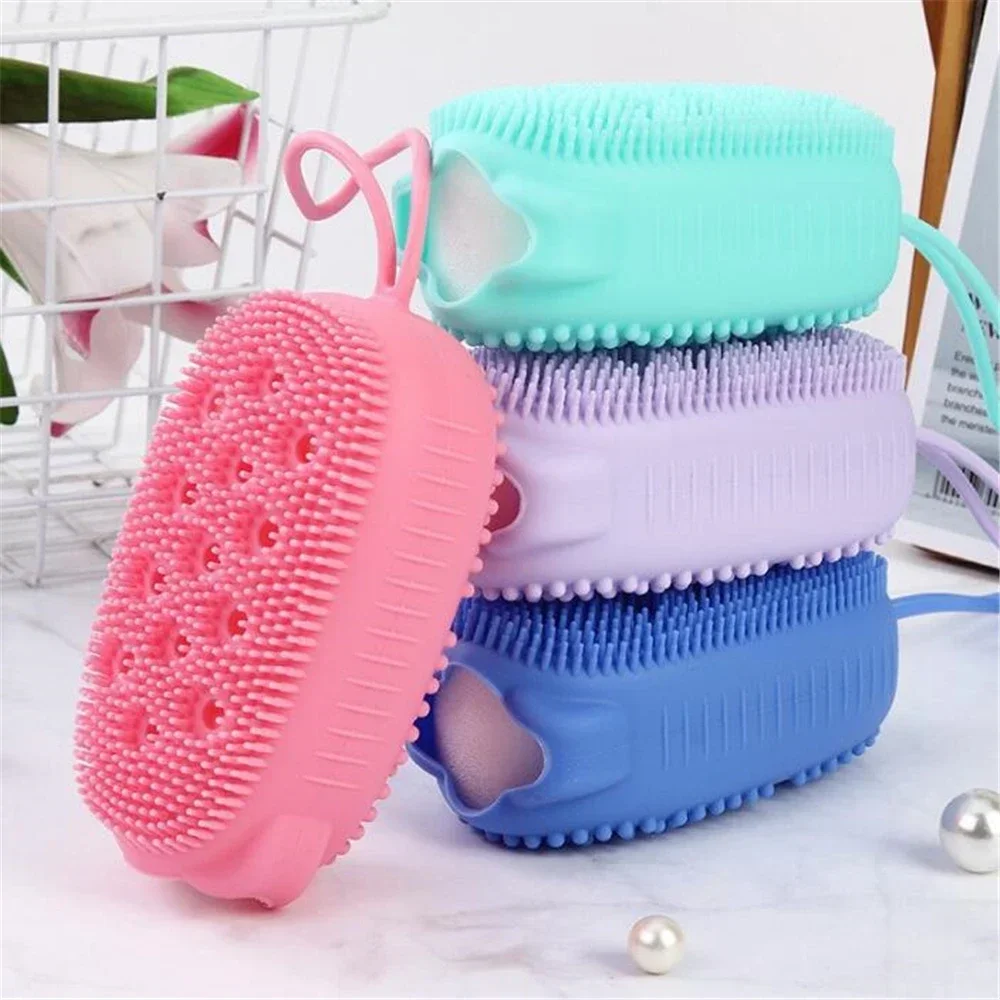 Body Scrub Beauty Health Bath and Body Care Silicone Body Scrubber Shower Exfoliating Scrub Sponge Bubble Bath Brush Massager