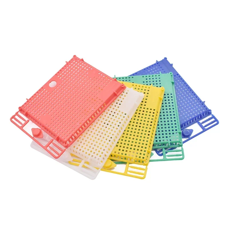 5PCS Queen Introduction Cage Queen Isolation Cage Bee Catcher Plastic Round Flat Queen Introducing Cage Beekeeping Tools