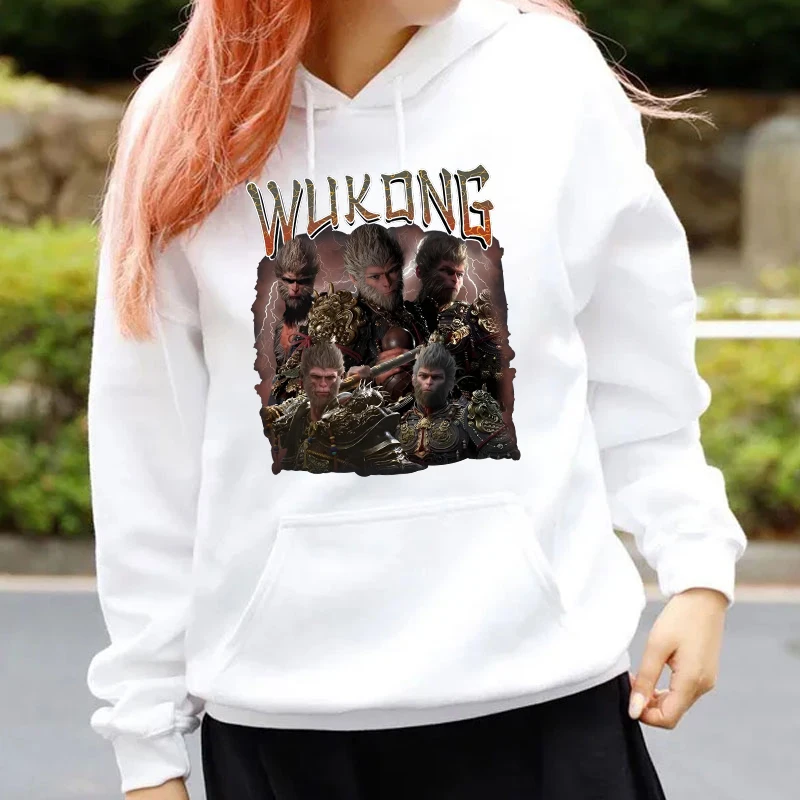 Hot Game Black Myth: Monkey Printed Hoodie Men Women Autumn Winter Fleece Long Sleeves Pullover Round Neck Casual Hoodies