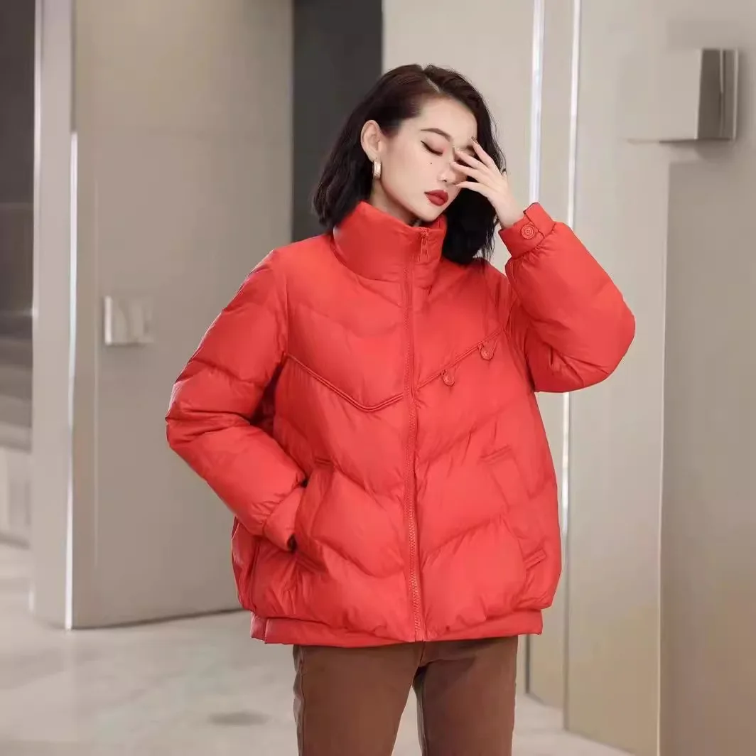 Elegancka kurtka puchowa damska w stylu chińskim, krótka kurtka puchowa, wyszczuplająca, gruba, ciepła odzież wierzchnia na zimę, zimowe płaszcze damskie JK-234