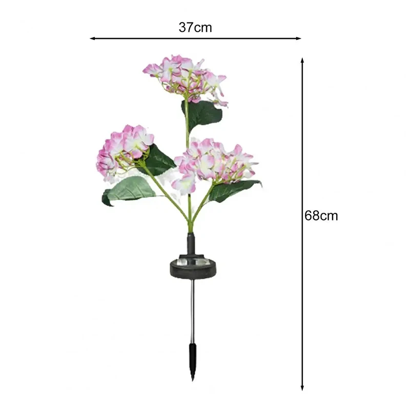 

3 Head Hydrangea Lantern LED Solar Charging Outdoor Courtyard Decoration Lawn Plug in Light Waterproof IP65 C2