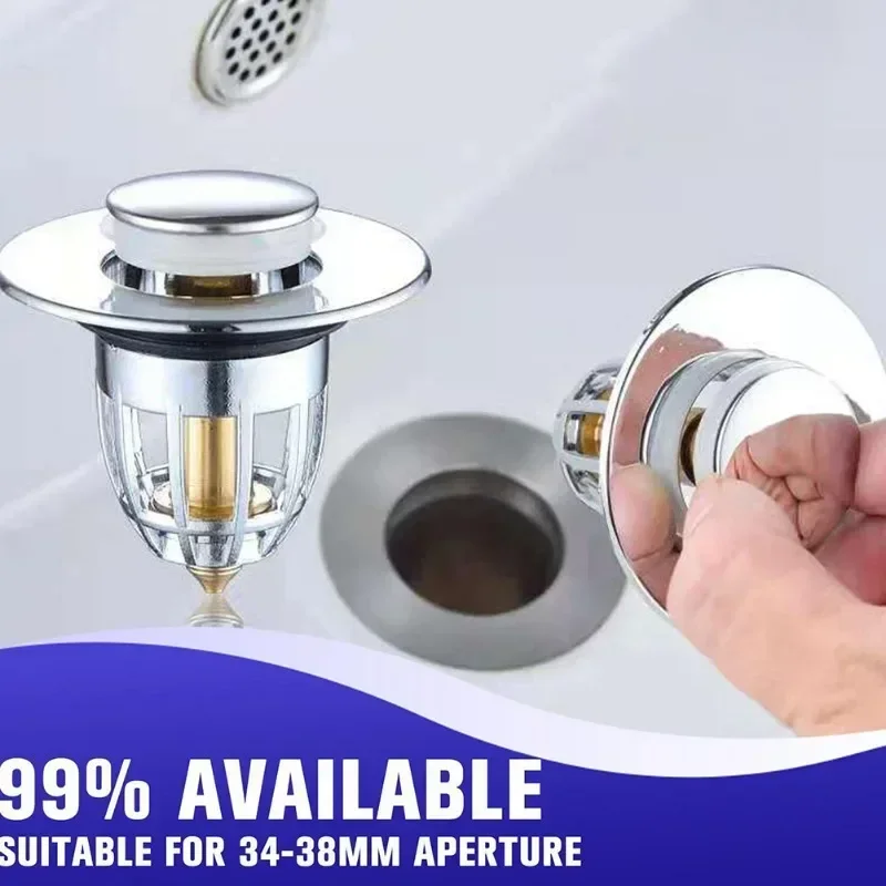 Universal Washbasin Water Head Leaking Stopper Pop Up Bathroom Sink Stopper Bounce Basin Drain Filter Hair Catcher Bath Stopper