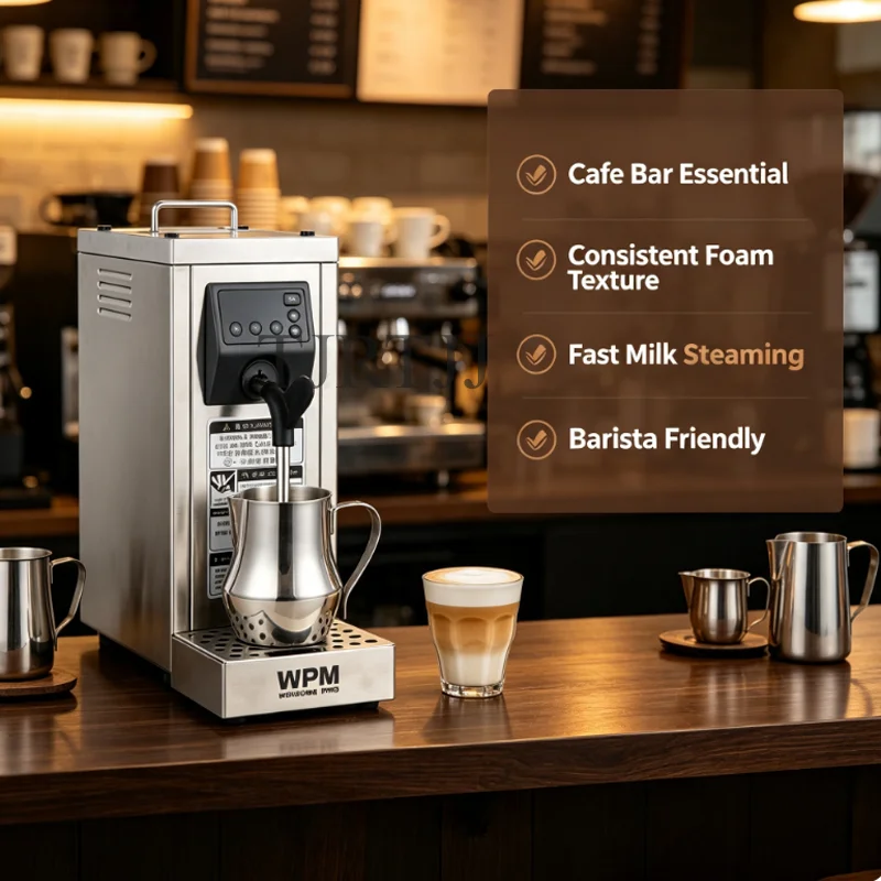 Commercial Stainless Steel Milk Bubble Steamer Coffee Frother Automatic Electric Milk Foaming Machine