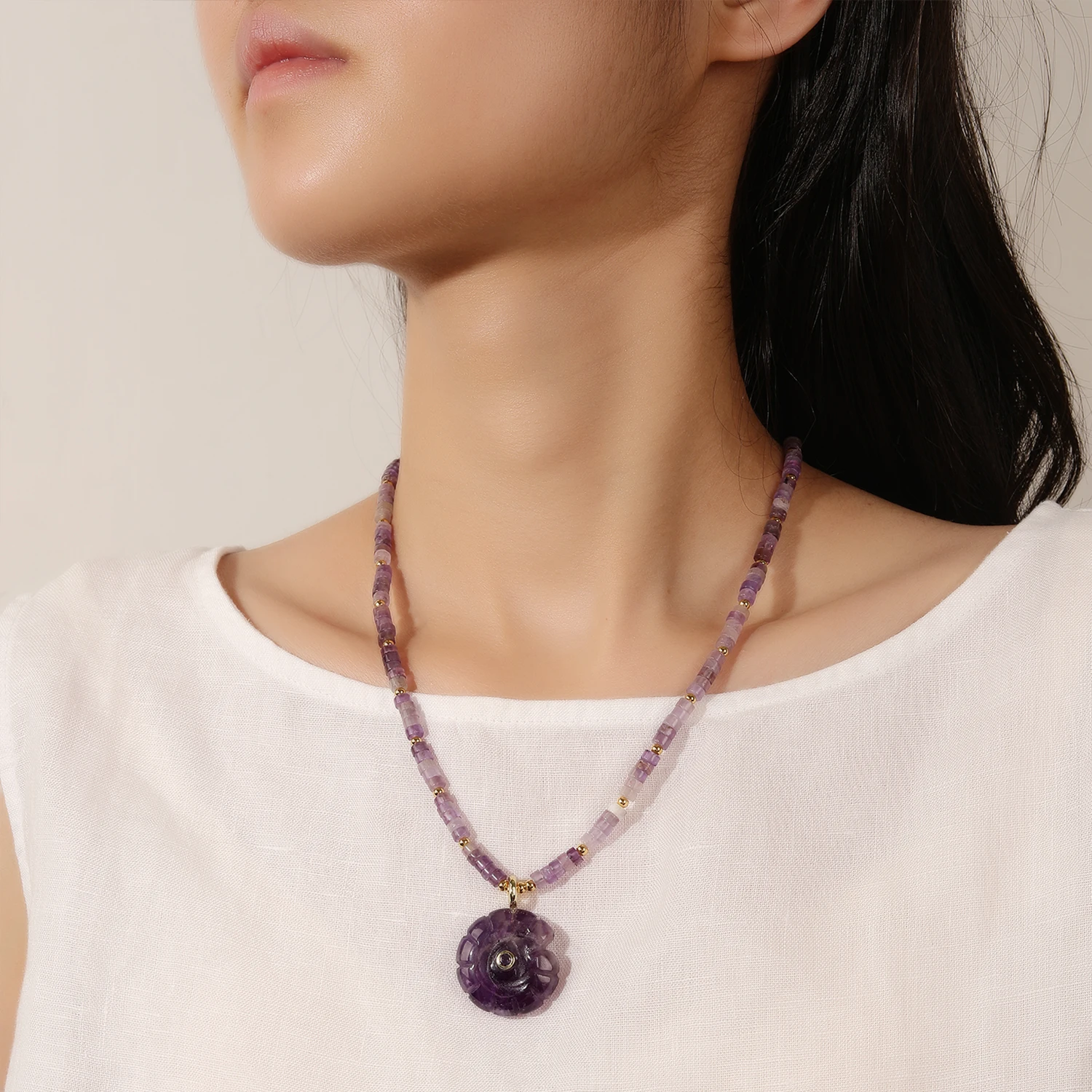 Rectangular Bar Shape Beaded Chokers Nautilus Motif Pendant Necklace For Women Neck Chain Spiritual Jewelry Gift 34mm Large