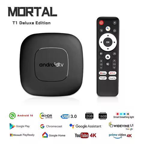 HOT 2024 Mortal T1 Smart Home Theater TV Box Bluetooth Google Assistant Android13 AllwinnerH313 2.4G&amp;5G Wifi 4K HDR10 Netflix
