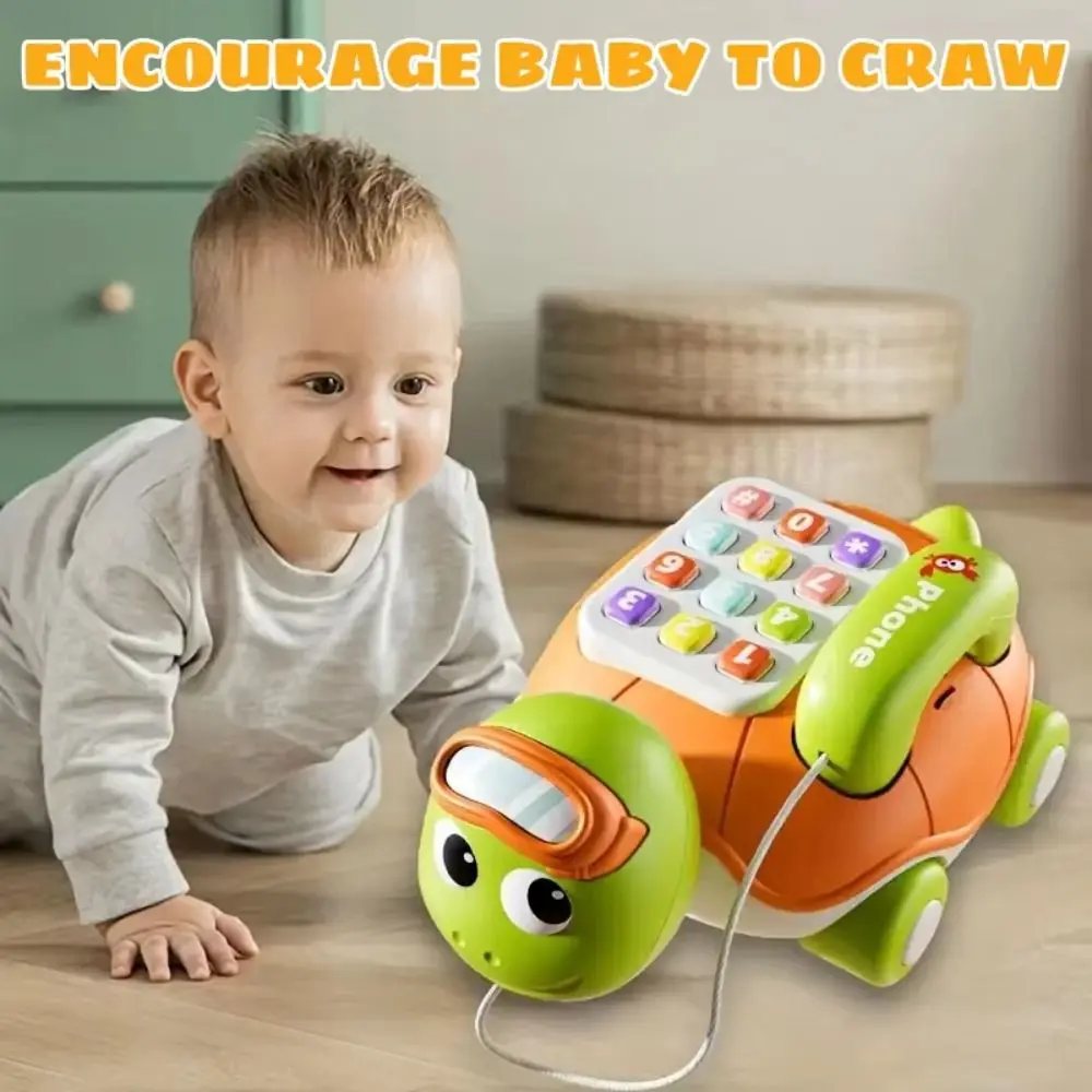 ABS Musical Turtle Crawling Baby Toys Simulation Puzzle Baby Piano Music Light Early Educational Music Voice