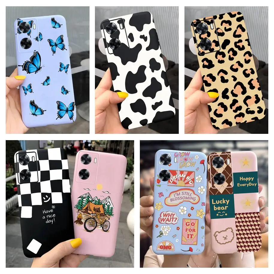 For OPPO A57 4G CPH2387 Case For OPPO A77 5G CPH2339 Cute Cartoon Phone Cover For OPPO A77S A57S A57e 2022 Funda TPU Coque 6.56