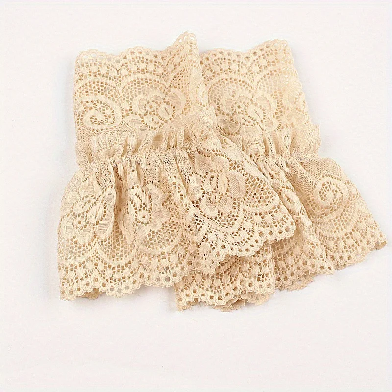 1 Paar Spitzen-Hohlarmbänder für Damen, Handgelenkabdeckungen mit Spitzenbesatz, dehnbares Blumenmuster, für Partys, Hochzeiten, formelle Veranstaltungen – Detail 8