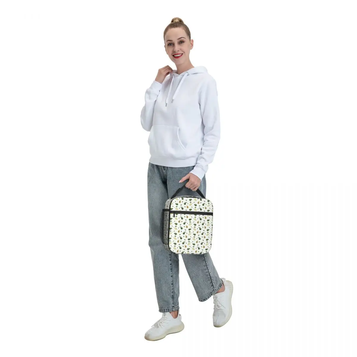 Summer Fruit Avocado Pattern Insulated Lunch Tote Bag for Women Portable Cooler Thermal Bento Box Outdoor Camping Travel