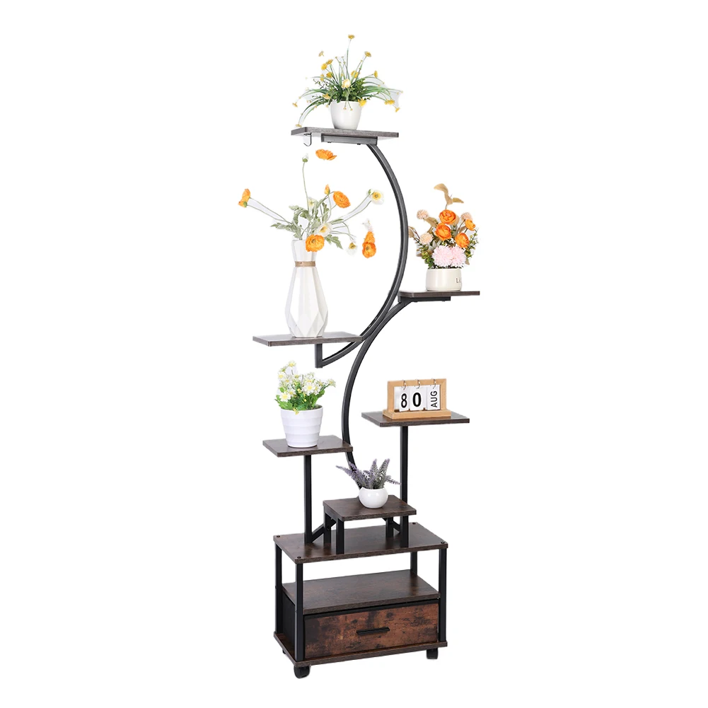 

Metal Plant Shelf with Grow Lights 9 Tiered Plant Stand for Indoor Plants Multiple Corner Plant Holder for Living Room Patio