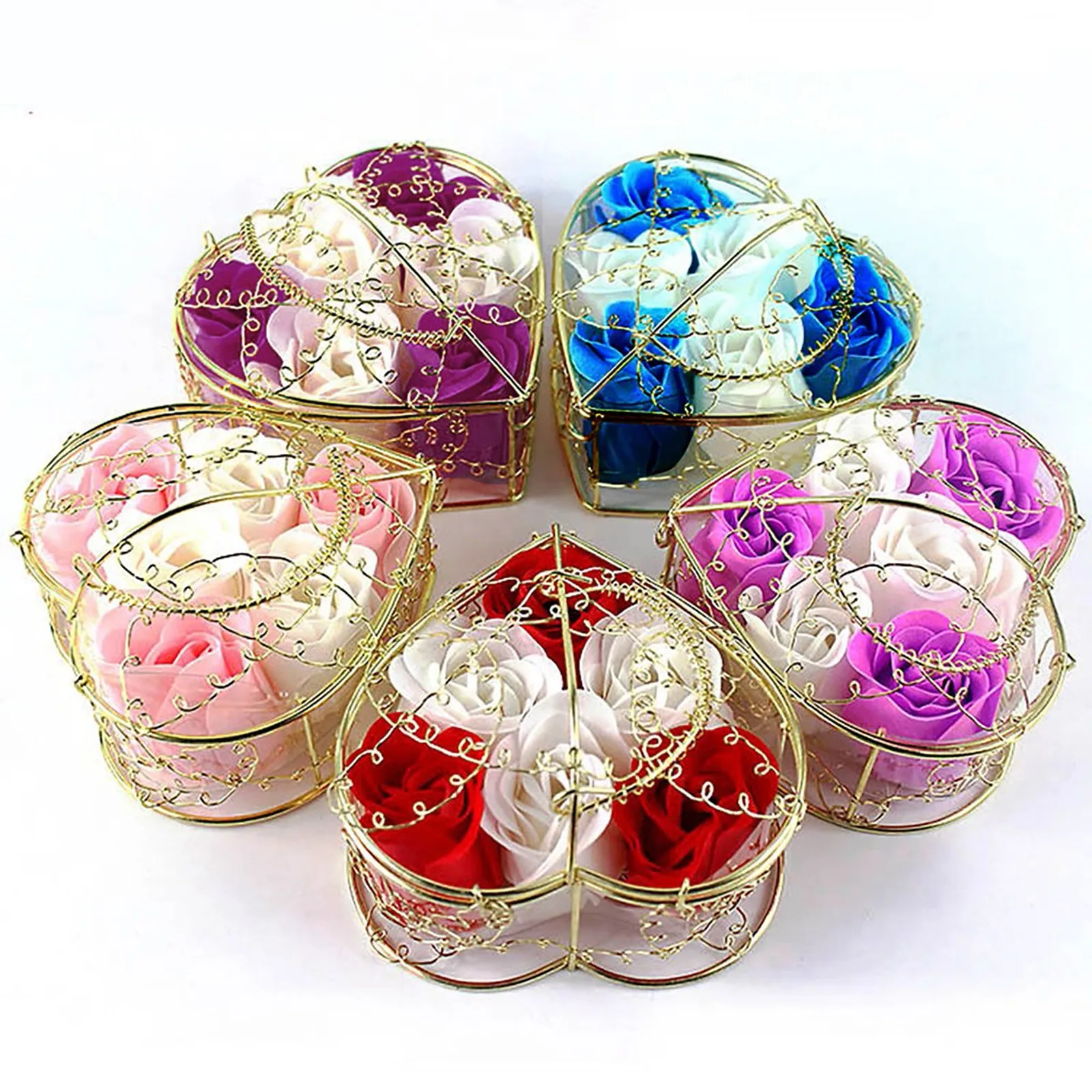 2024 New High Quality Random Heart Scented Bath Body Petal Rose Flower Soap Wedding Decoration