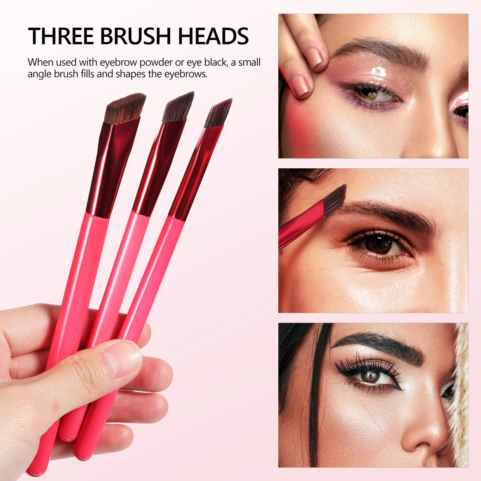 3Pcs Eyebrow Brushes Professional Grade Reusable Makeup Tools for Salons Homes Personal Use Angled Brow Brush Shaper Eyelash