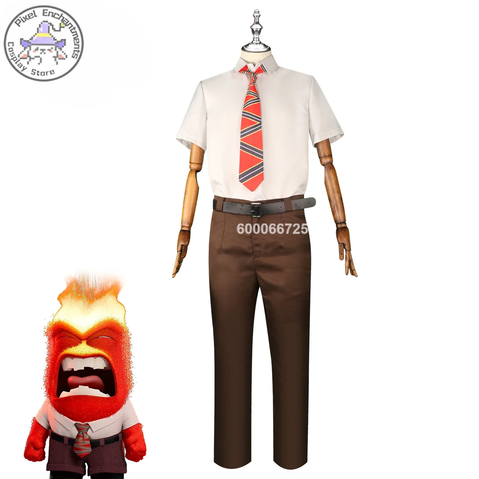 

Anger Role Play Cosplay Costume Halloween Stage Performance Movie Cartoon Anime Red Comic-Con Halloween Party Outfit Man Wig