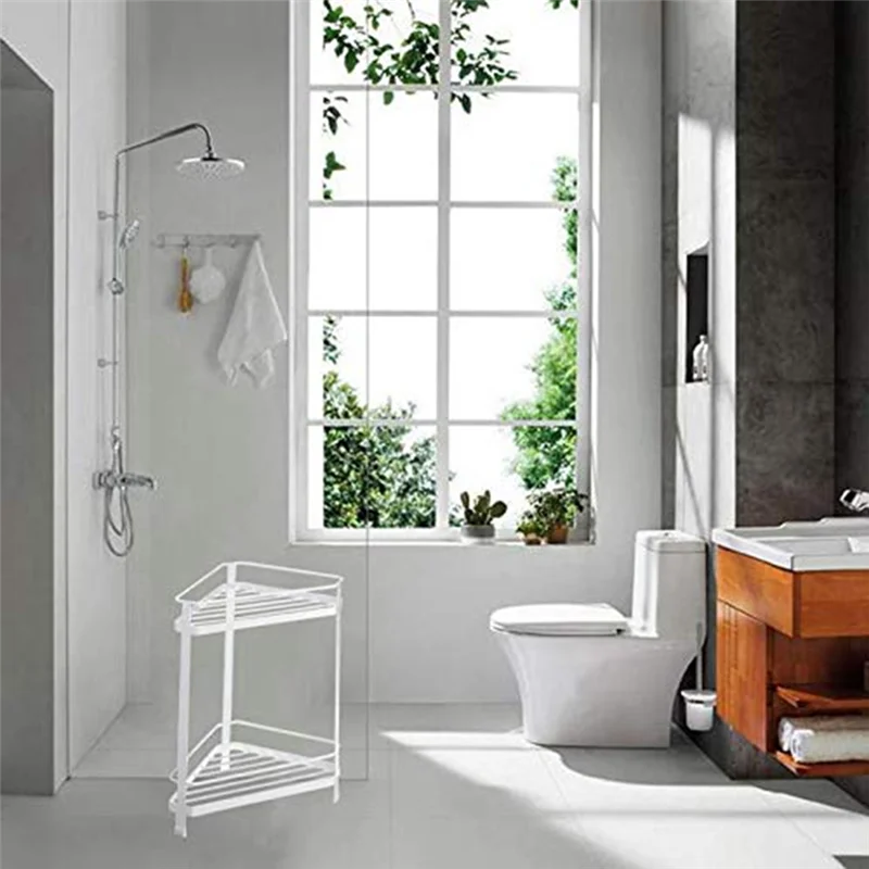 

Bathroom Storage Shelf Home Kitchen Storage Holder Multi Function Modern Minimalist ,White-New