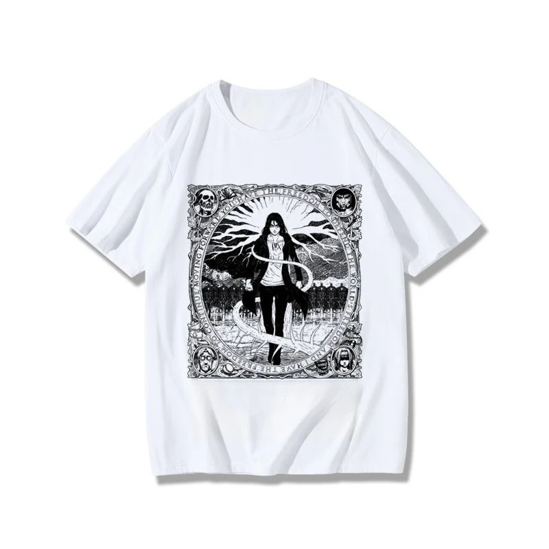 المرأة تي شيرت انمي ياباني قميص أنيمي عادية موضة قميص الصيف القطن تي شيرت الشارع الشهير Versized تنفس القمم #4
